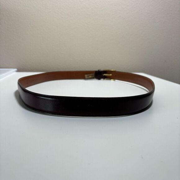 Trafalgar Mens Cognac Brown Genuine Cortina Leather Dress Belt Sz‎ 44 USA Made - Picture 4 of 11